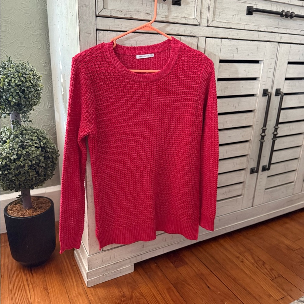 Staccato Vibrant Red Crew Neck Sweater
